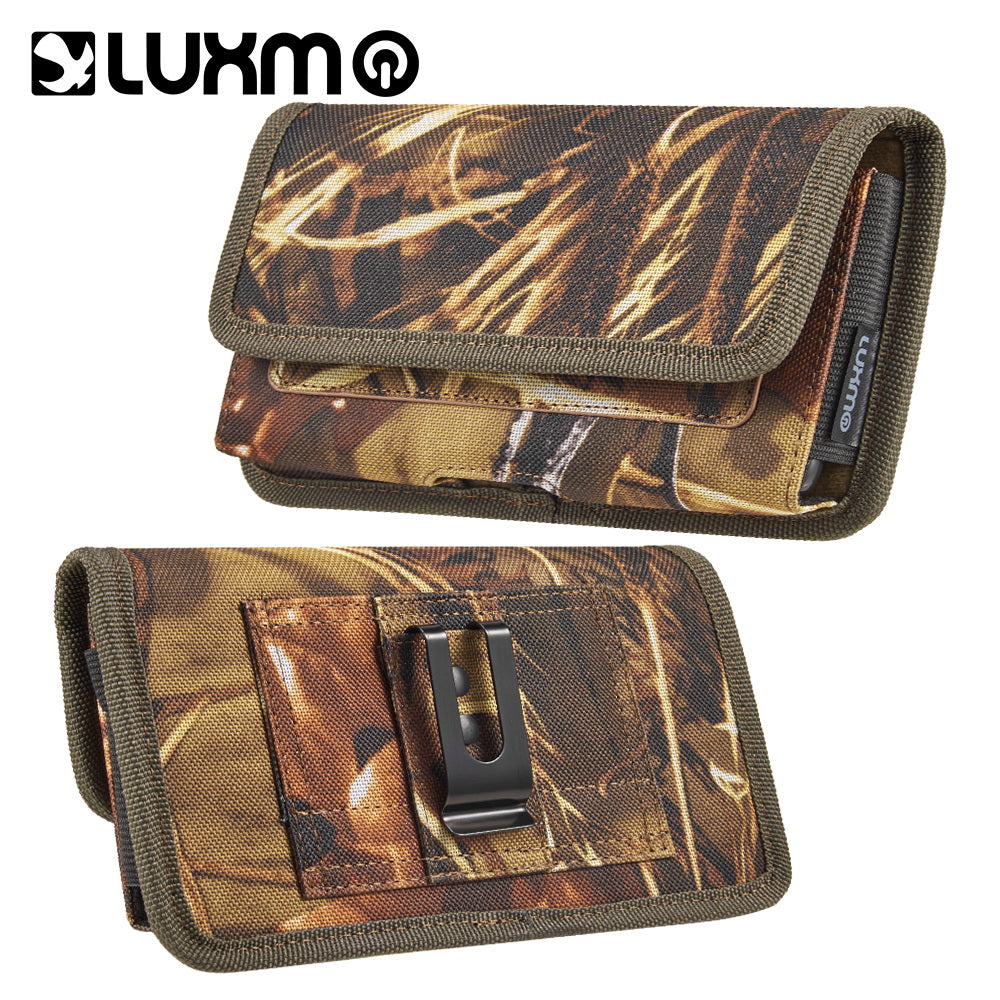 Luxmo Medium Size 5.5 inch 6.25 x 3.5 x 0.6 Horizontal Universal Nylon Pouch with Dual Card Slots - Tree Camo