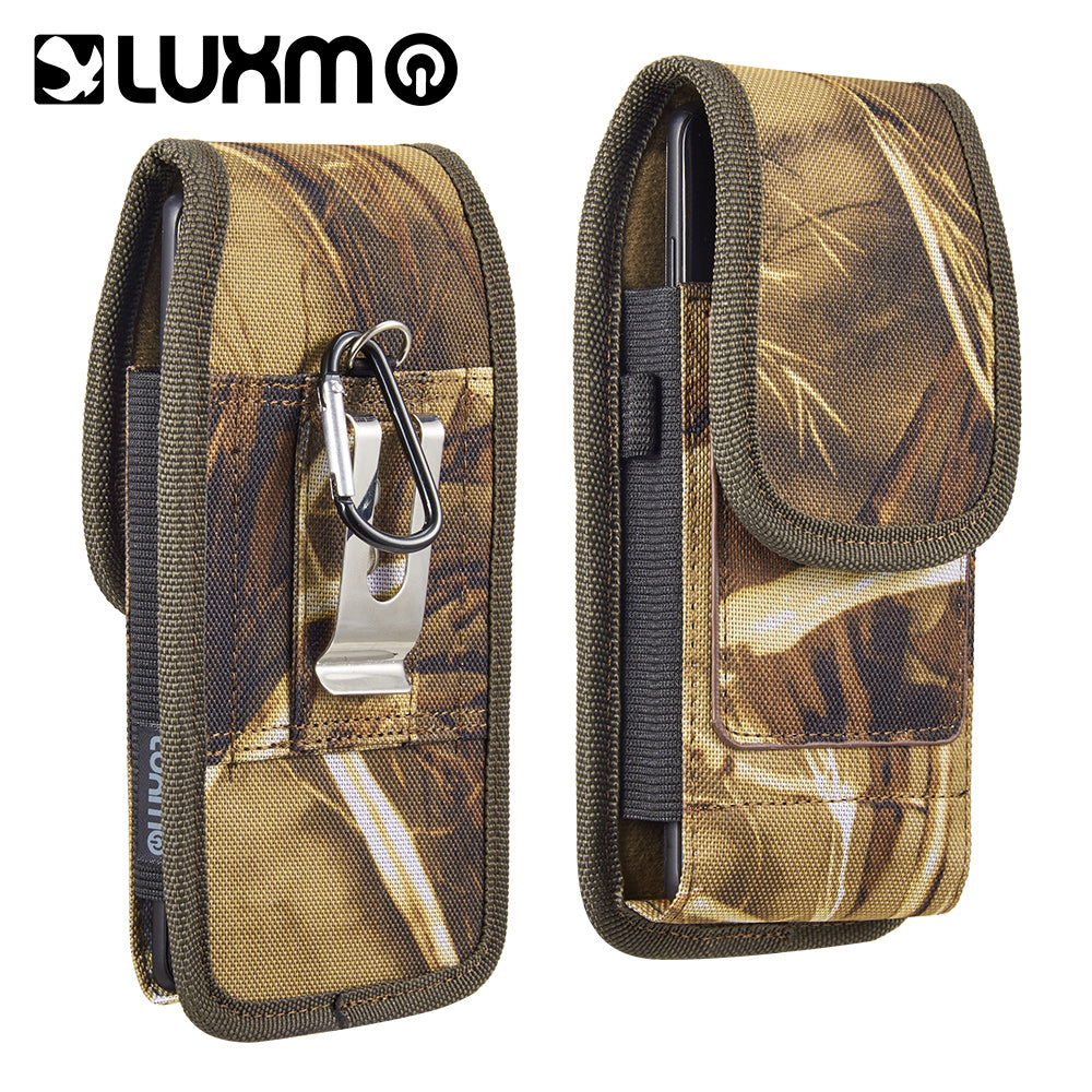 Luxmo Medium Size 5.5 inch 6.25 x 3.5 x 0.6 Vertical Universal Nylon Pouch with Dual Card Slots - Tree Camo