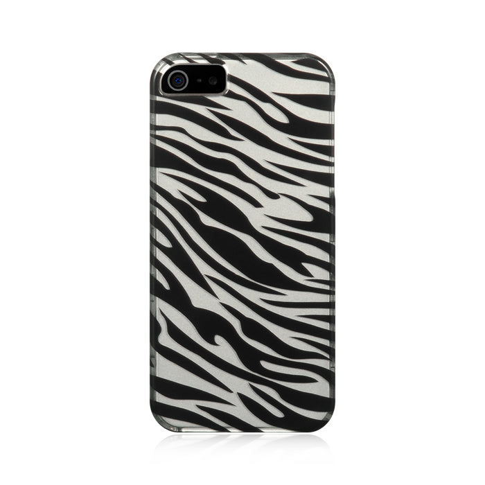 Apple iPhone 5, iPhone 5S, iPhone SE Case Slim Crystal Silver Zebra
