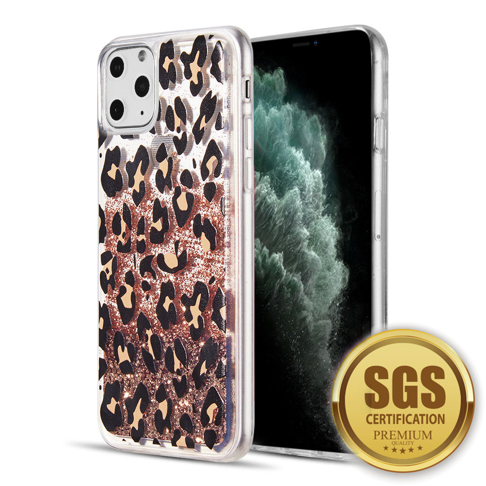 Apple iPhone 14 Pro Case Slim Liquid Sparkle Flowing Glitter TPU - Leopard
