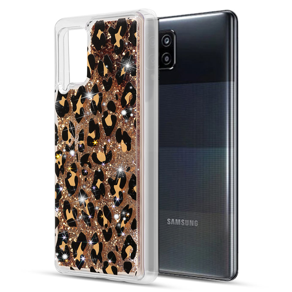 Samsung Galaxy A42 5G Case Slim Liquid Sparkle Flowing Glitter TPU - Leopard