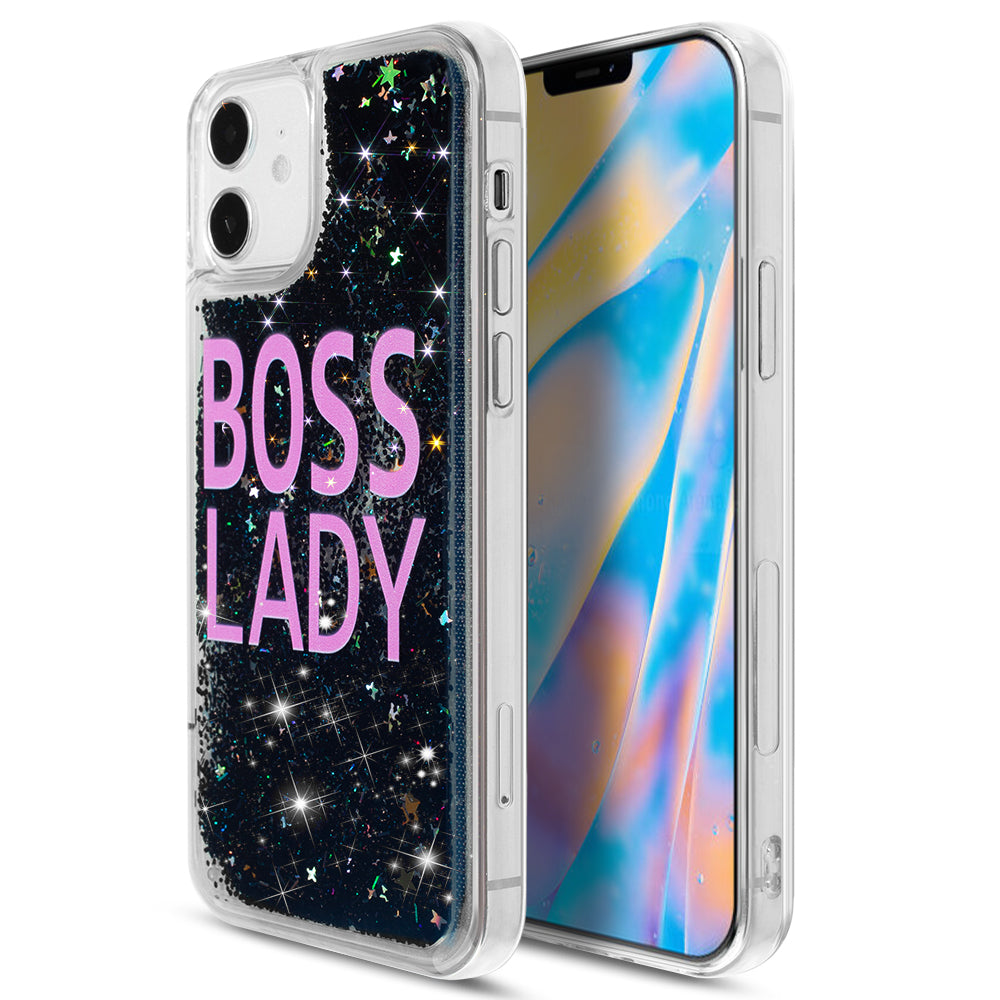 Apple iPhone 12, iPhone 12 Pro Case Slim Liquid Sparkle Flowing Glitter TPU - Boss Lady