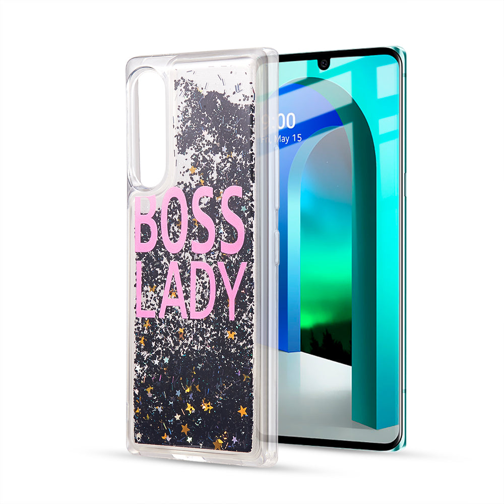 LG Velvet 5G Case Slim Liquid Sparkle Flowing Glitter TPU - Boss Lady