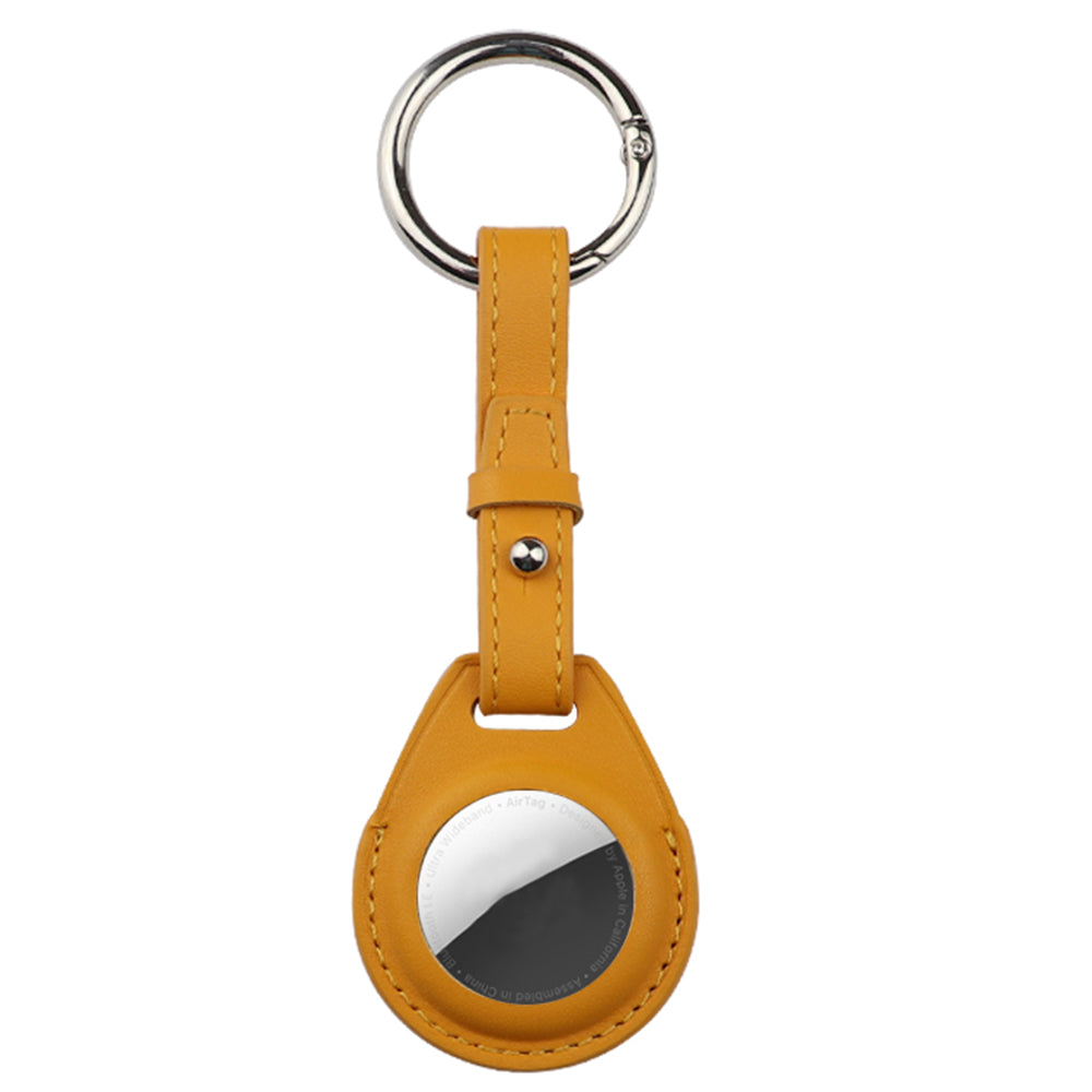Apple Airtag Case Slim PU Leather Key Ring Protector - Mango