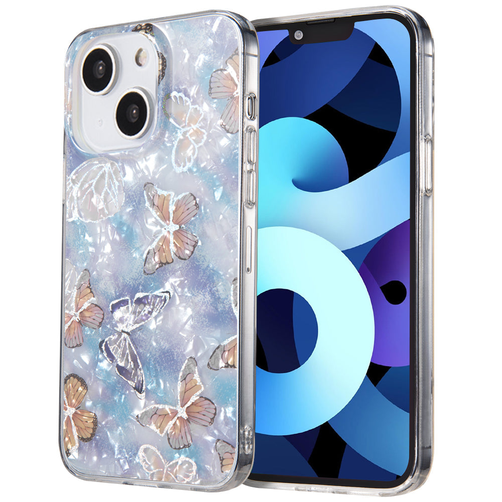 Apple iPhone 14 Case Slim Multi-Layer TPU Design - Blue Butterfly