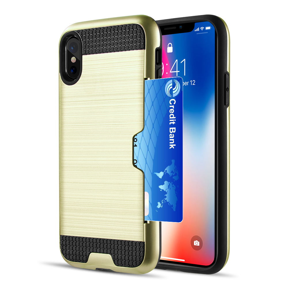 Apple iPhone XS Max Case Slim Black TPU Silk Back Plate - Gold
