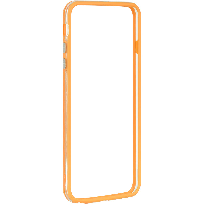 Apple iPhone 6, iPhone 6S Case Slim Hard Bumper Candy Orange Trim - Clear