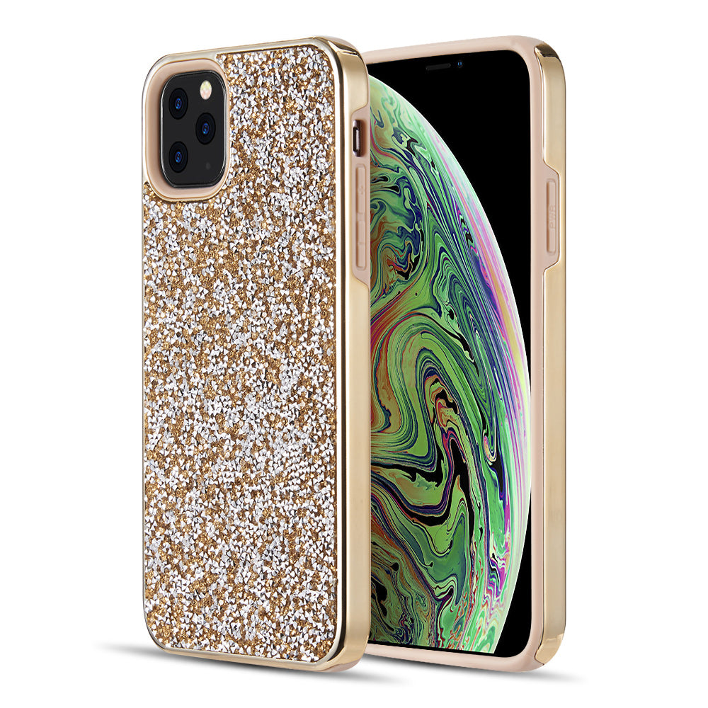 Apple iPhone 12, iPhone 12 Pro Case Slim Diamond Bumper with Electroplated Frame - Gold