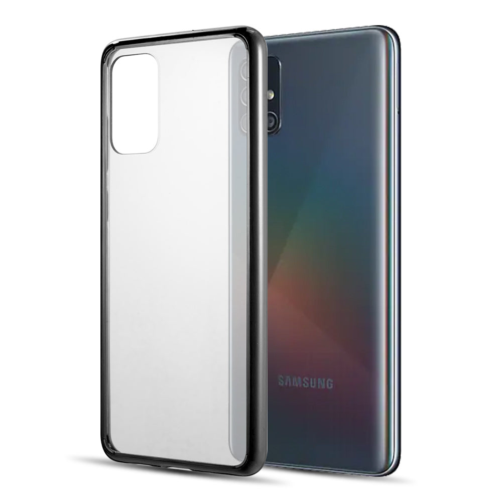 Samsung Galaxy A72 Case Slim TPU with Clear Acrylic Back - Black