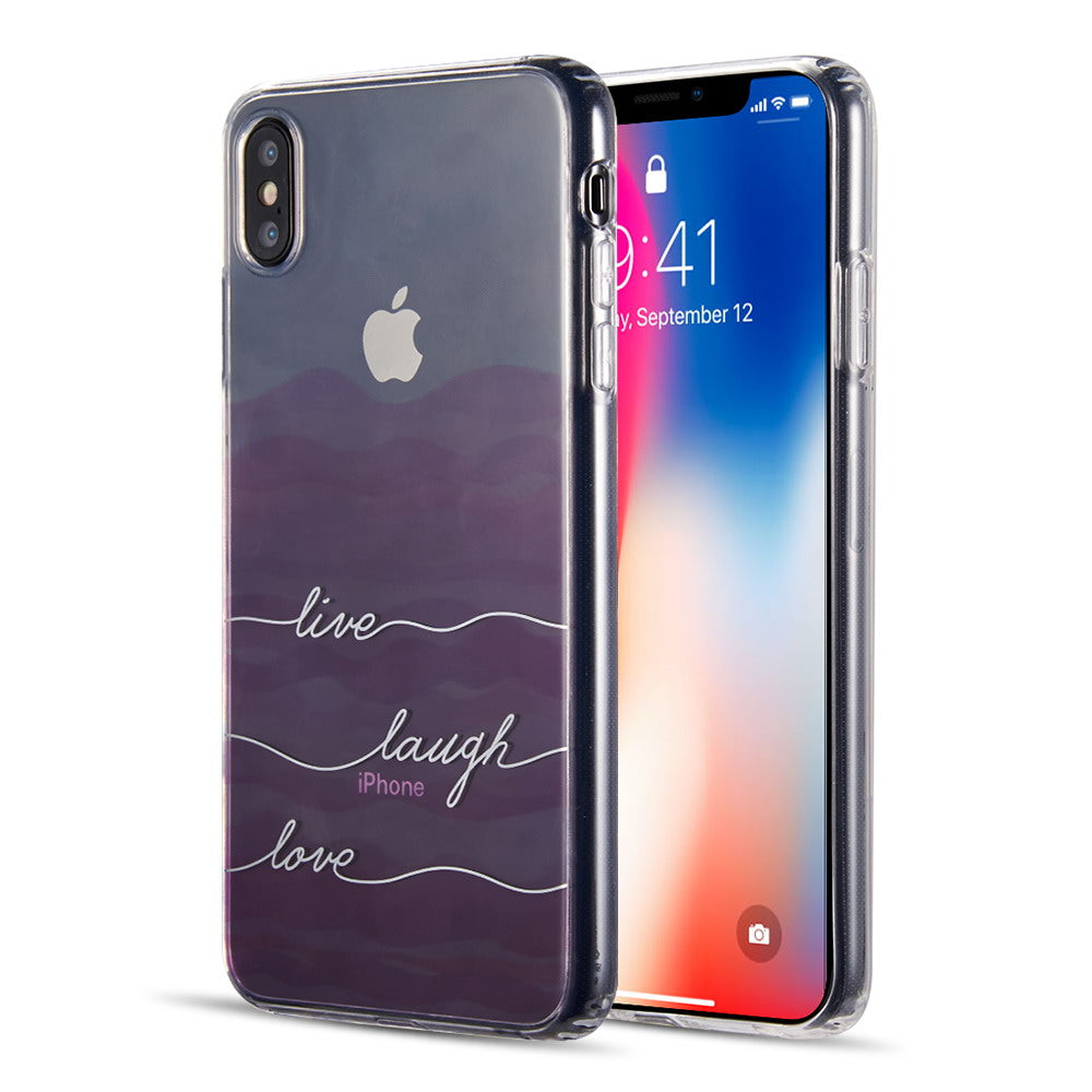 Apple iPhone XS Max Case Slim Watercolor TPU - Live Laugh Love