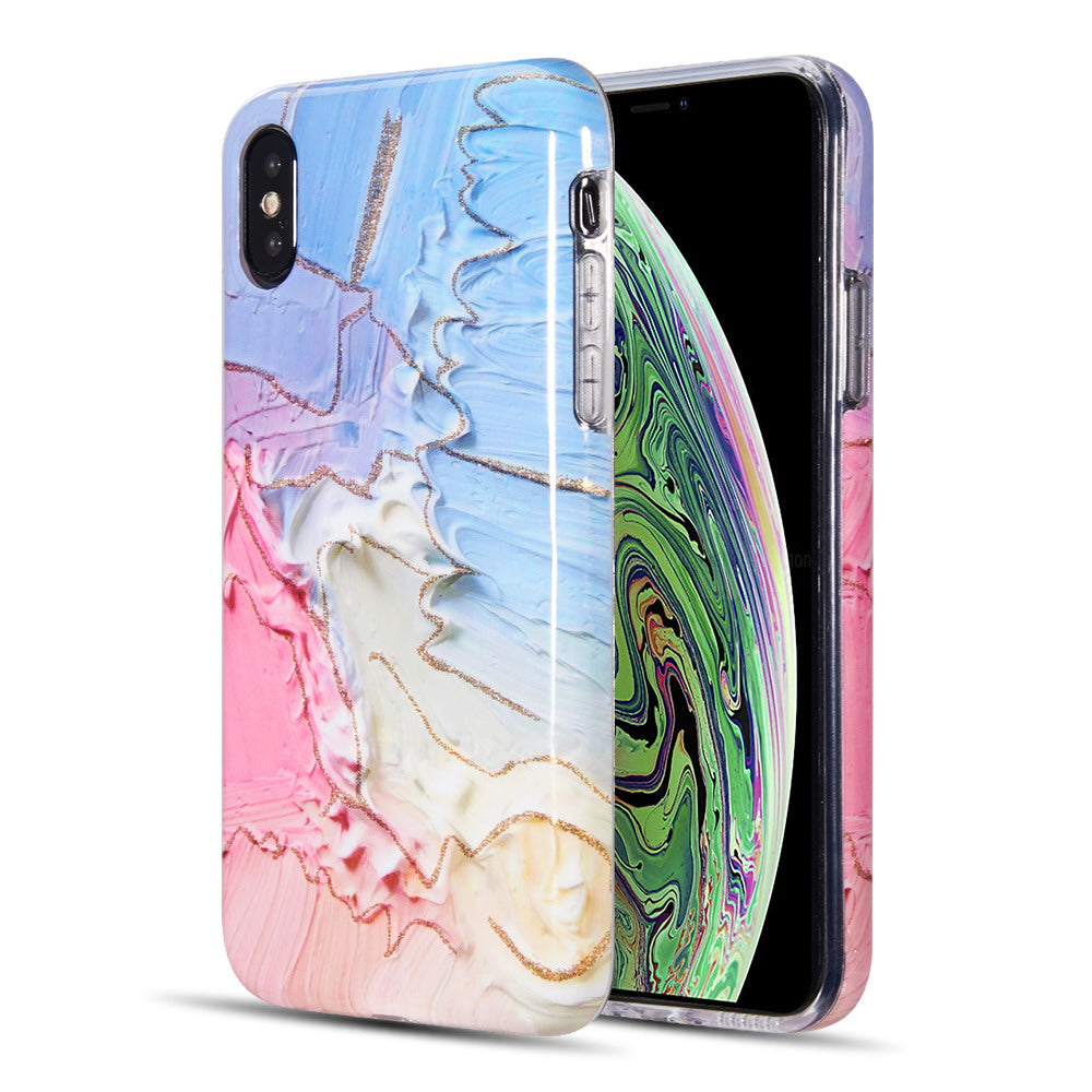 Apple iPhone XS Max Case Slim Art Marble TPU with Glitter - Frosting
