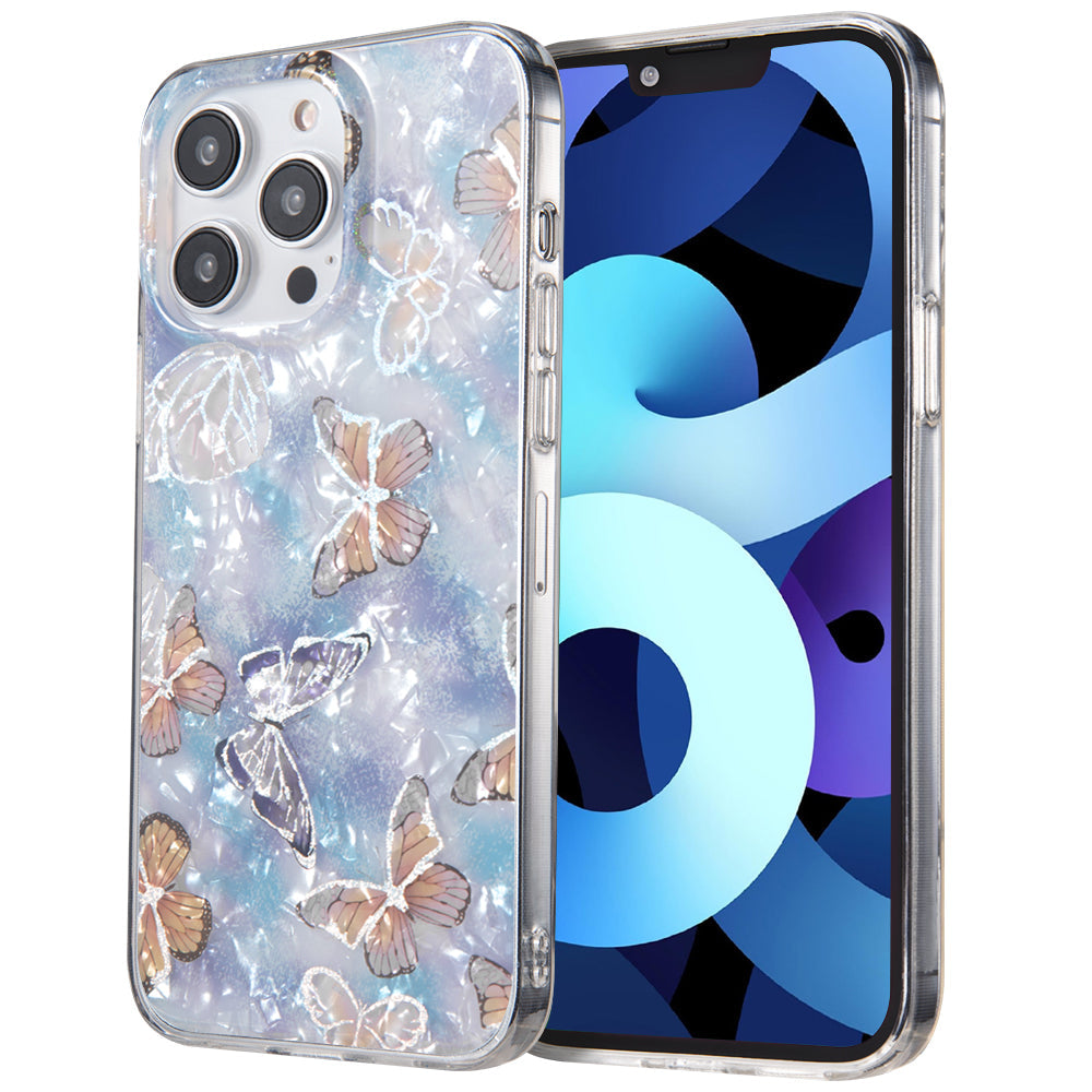 Apple iPhone 14 Pro Case Slim Multi-Layer TPU Design - Blue Butterfly