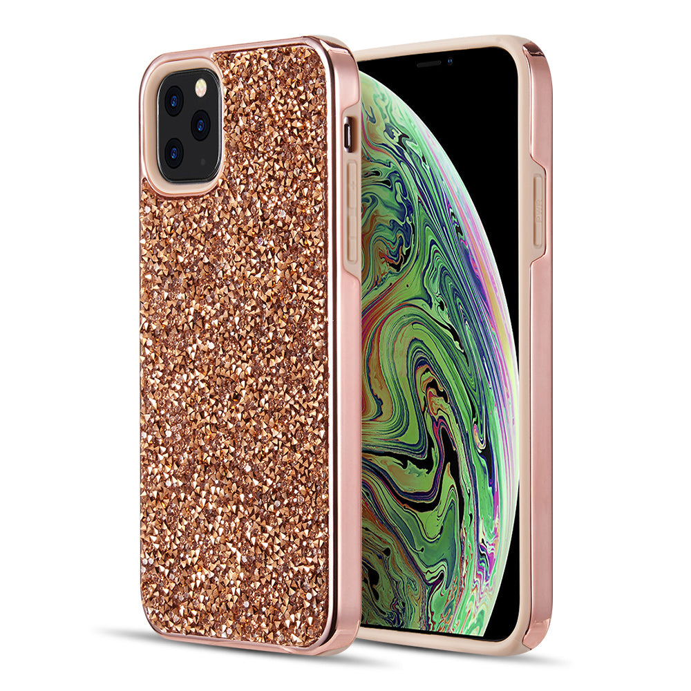 Apple iPhone 12 Pro Max Case Slim Diamond Bumper with Electroplated Frame - Rose Gold