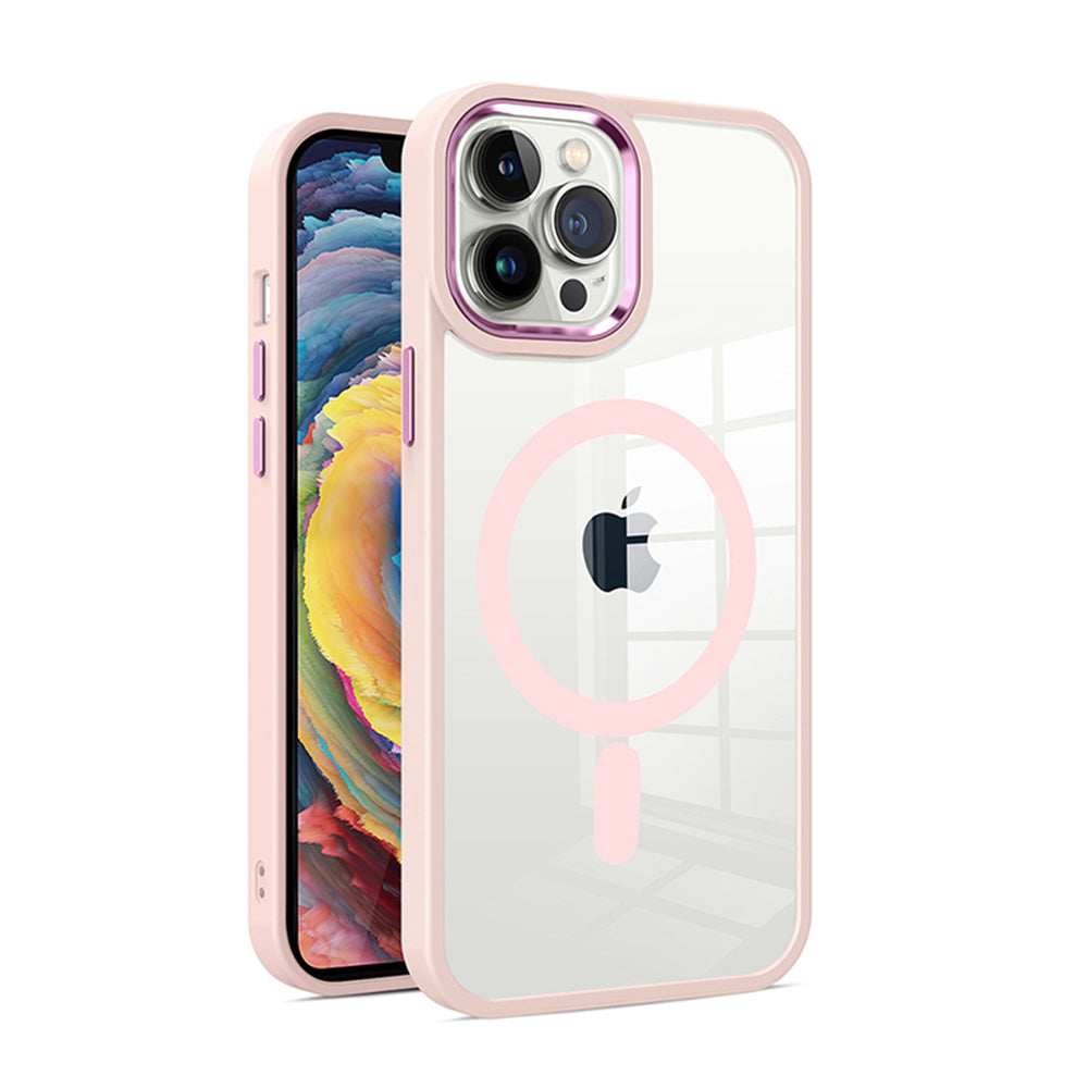 Apple iPhone 14 Pro Case Slim Magsafe Compatible Clear Protective with Raised Camera Protection - Light Pink